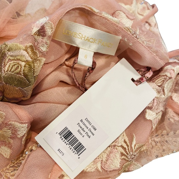 LoveShackFancy NEW Brixton Pink Lace Long Sleeve Formal Maxi Dress Size 6 - Picture 12 of 14